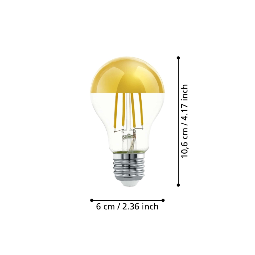 LED Bulb with a mirror spherical cap A60 E27/7,3W/230V 2700K - Eglo 110031