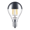 LED Bulb with a mirror spherical cap DECO Philips P45 E14/4W/230V 2700K