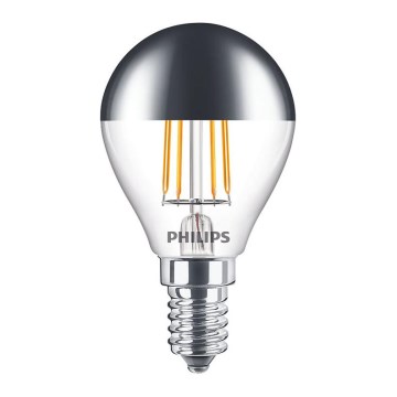 LED Bulb with a mirror spherical cap DECO Philips P45 E14/4W/230V 2700K