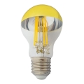 LED Bulb with a mirror spherical cap DECOR MIRROR A60 E27/8W/230V 4200K gold