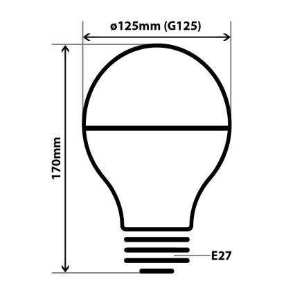 LED Bulb with a mirror spherical cap DECOR MIRROR G125 E27/12W/230 4200K silver