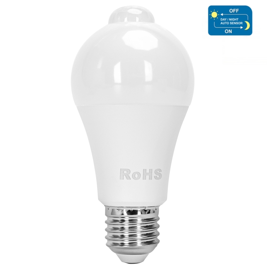 LED Bulb with a motion and dusk sensor A60 E27/12W/230V 3000K - Aigostar