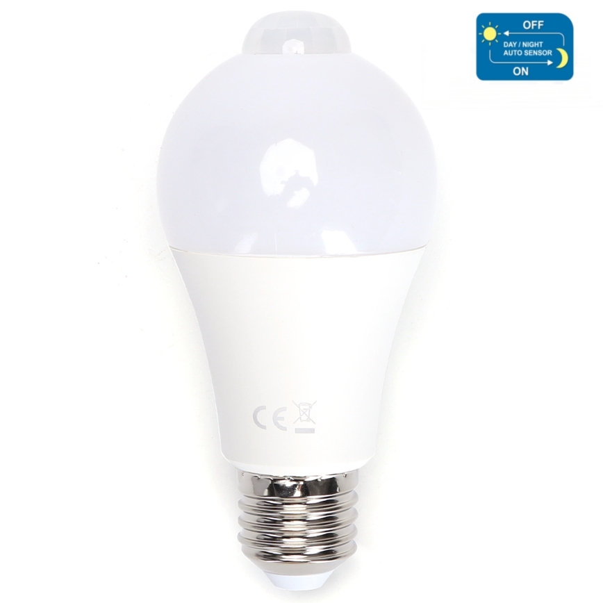 LED Bulb with a motion and dusk sensor A60 E27/12W/230V 6500K - Aigostar
