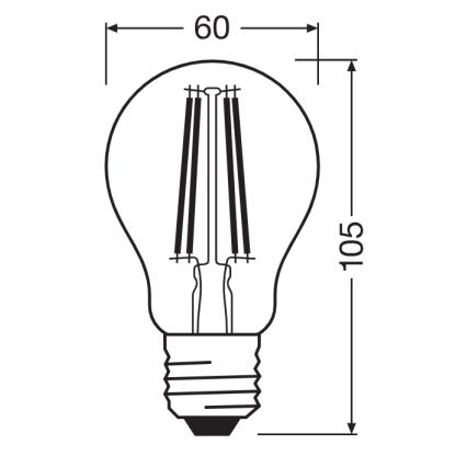 LED bulb with dusk sensor CLASSIC FILAMENT A60 E27/7,3W/230V 2700K - Osram