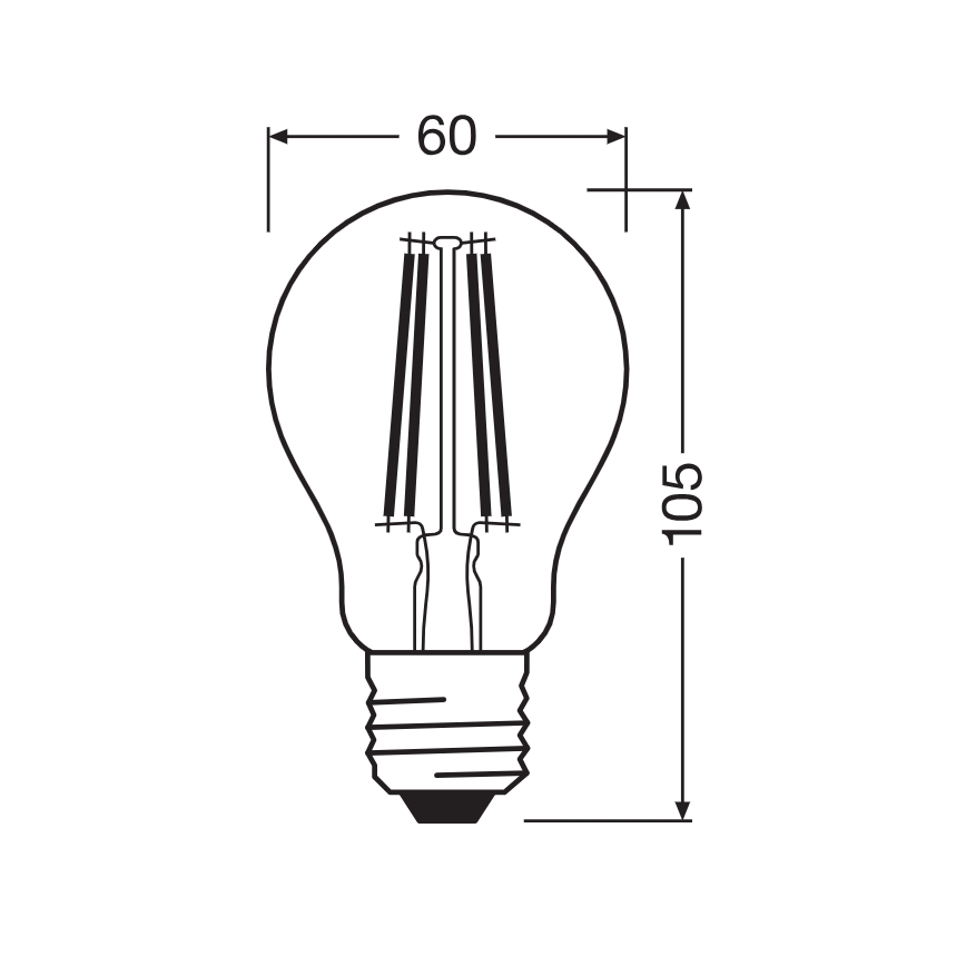 LED bulb with dusk sensor CLASSIC FILAMENT A60 E27/7,3W/230V 2700K - Osram