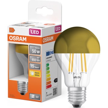 LED Bulb with Mirrored Top FILAMENT E27/6,5W/230V 2700K Gold - Osram
