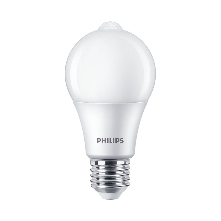 LED Bulb with sensor Philips A60 E27/8W/230V 2700K