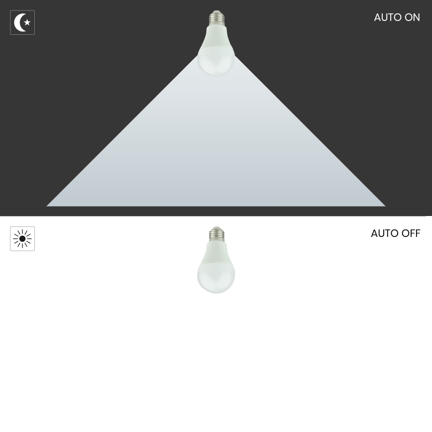 LED Bulbs with dusk sensor A60 E27/9W/230V 3000K