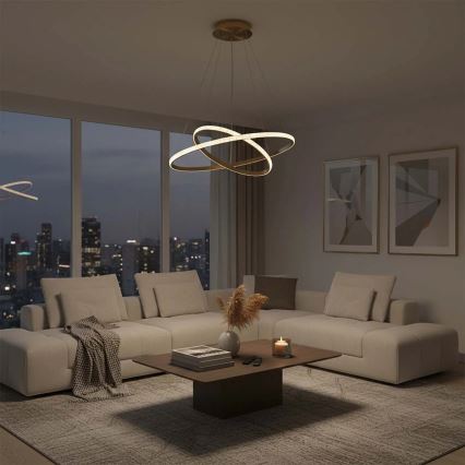 LED cable-hung chandelier DIANA LED/44W/230V 4000K dia. 59 cm gold