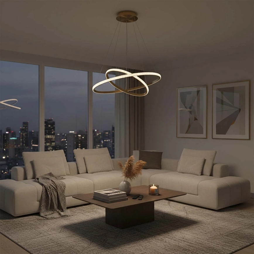 LED cable-hung chandelier DIANA LED/44W/230V 4000K dia. 59 cm gold