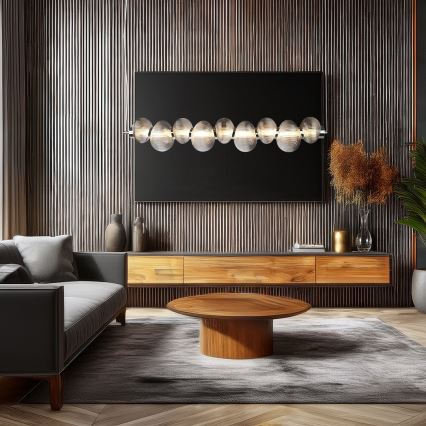 LED Cable Pendant BOLLA LED/32W/230V, Glossy Chrome/Smoked Gray