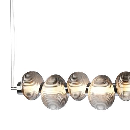 LED Cable Pendant BOLLA LED/32W/230V, Glossy Chrome/Smoked Gray