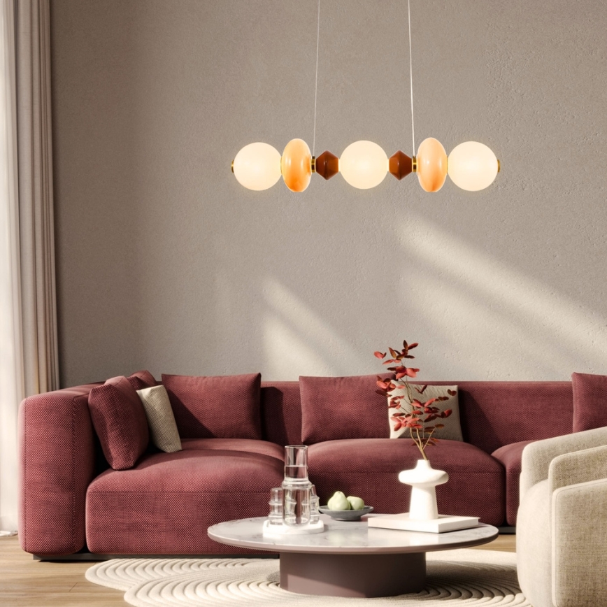 LED Cable Pendant FLORES LED/20W/230V gold/orange/brown