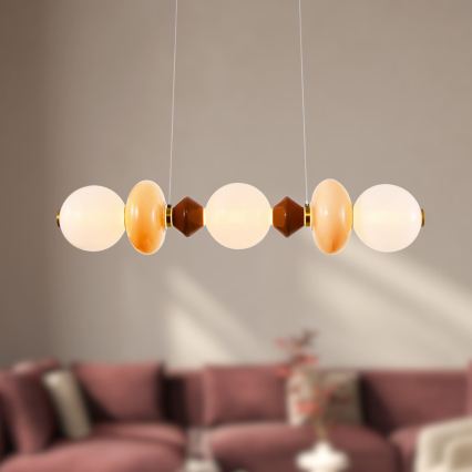 LED Cable Pendant FLORES LED/20W/230V gold/orange/brown
