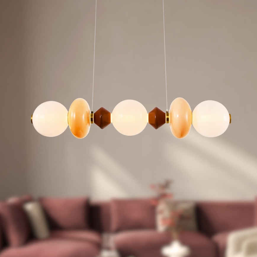 LED Cable Pendant FLORES LED/20W/230V gold/orange/brown