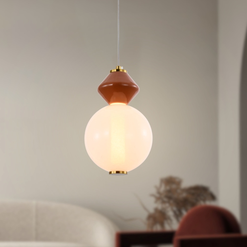 LED Cable Pendant FLORES LED/7W/230V Gold/Brown