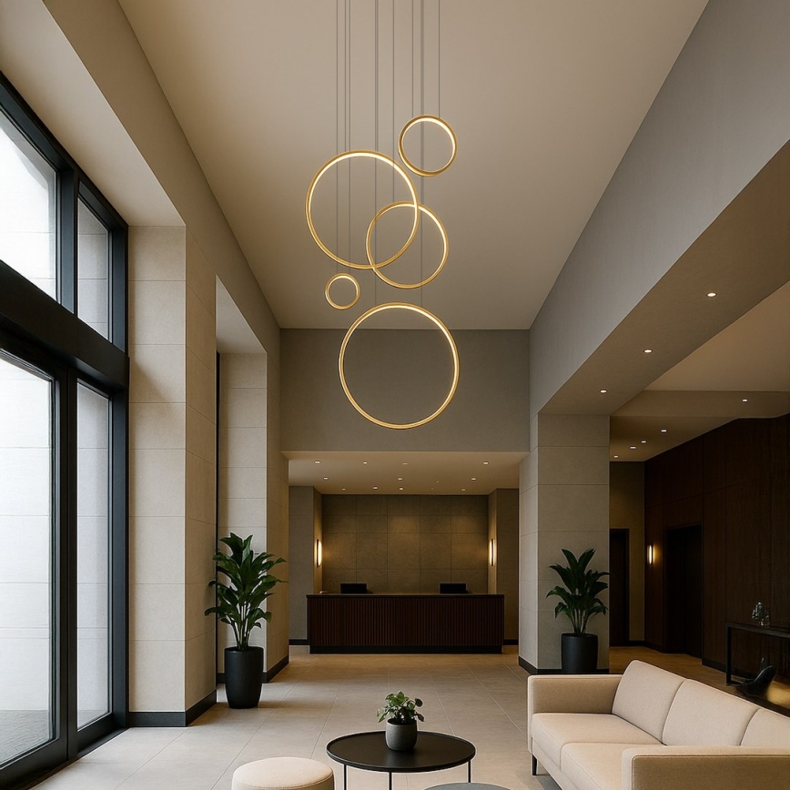 LED Cable Pendant SATURNO LED/100W/230V, Gold