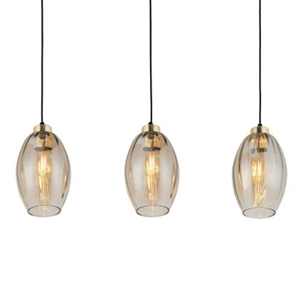LED Cable Pendant SEBO 3xE27/15W/230V Black/Smoky Beige