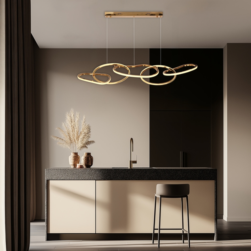 LED Cable-Suspended Chandelier ANNELI LED/45W/230V 125 cm Gold