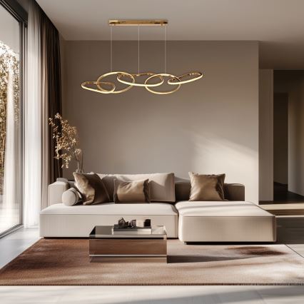 LED Cable-Suspended Chandelier ANNELI LED/45W/230V 125 cm Gold