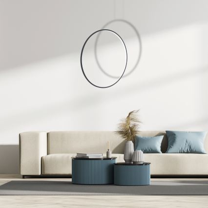 LED Cable-Suspended Chandelier SATURNO LED/46W/230V Ø 80 cm IP44 Black