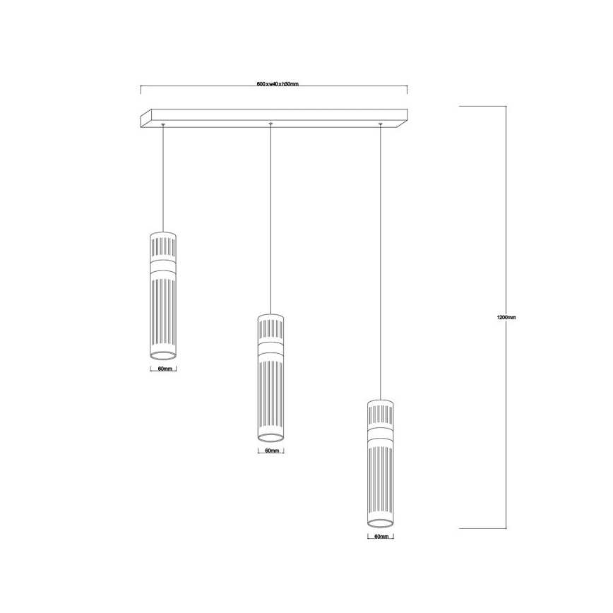 LED Cable-Suspended Pendant AMBIENTE 3xLED/6W/230V 3000/4000/6000K Black