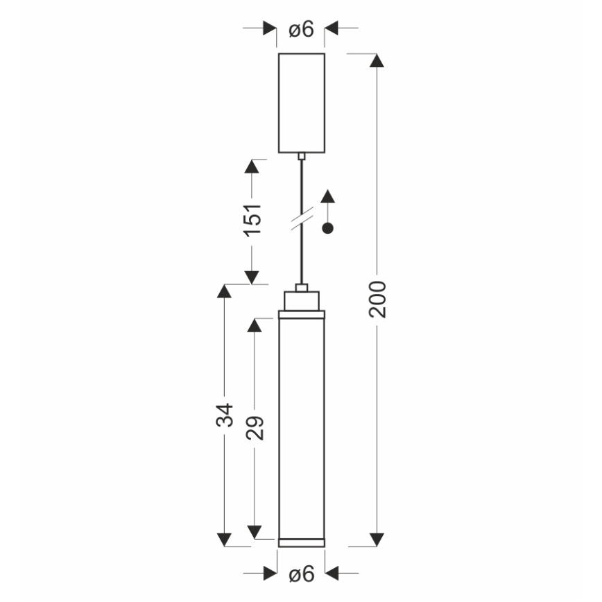 LED cable-suspended pendant CORTE LED/10W/230V Black
