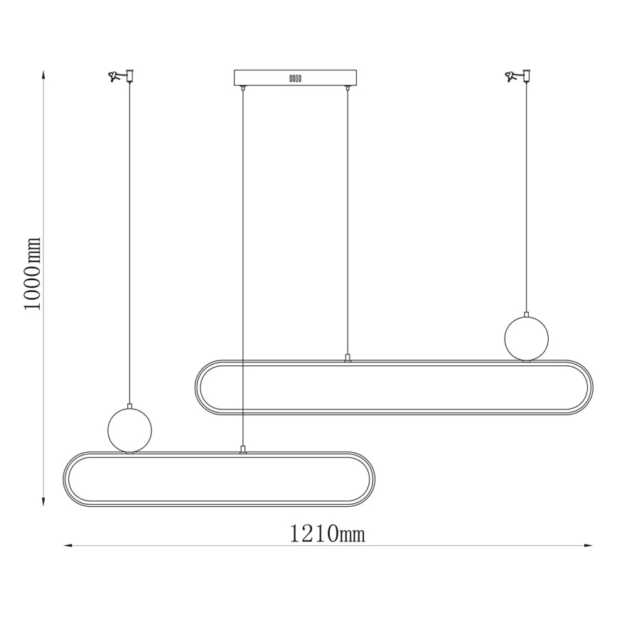 LED cable-suspended pendant light FLORENTYNA LED/48W/230V 4000K black/white