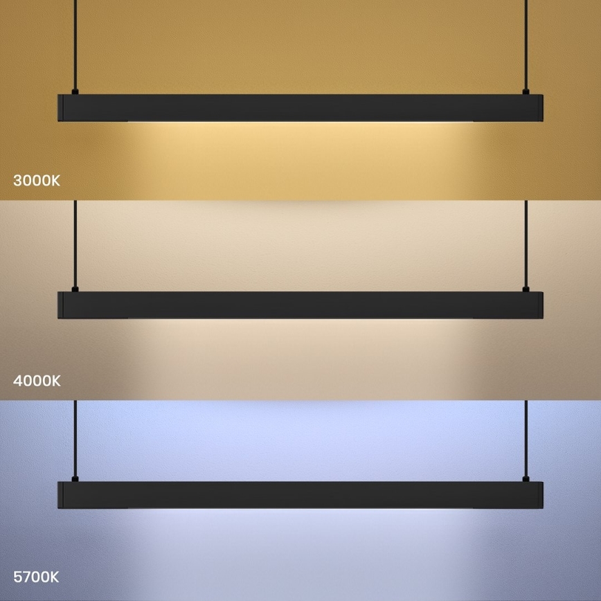 LED Cable-Suspended Pendant LINEA LED/36W/230V 3000/4000/5700K CRI 90 Black