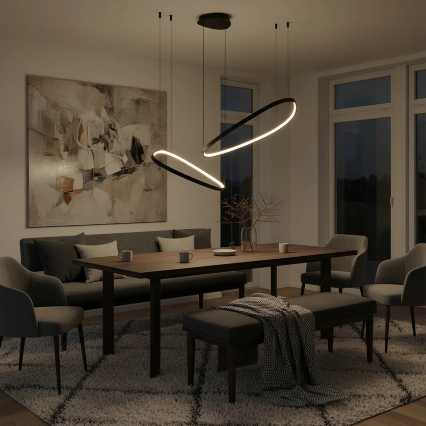 LED cable-suspended pendant MICHELLE LED/48W/230V 4000K black