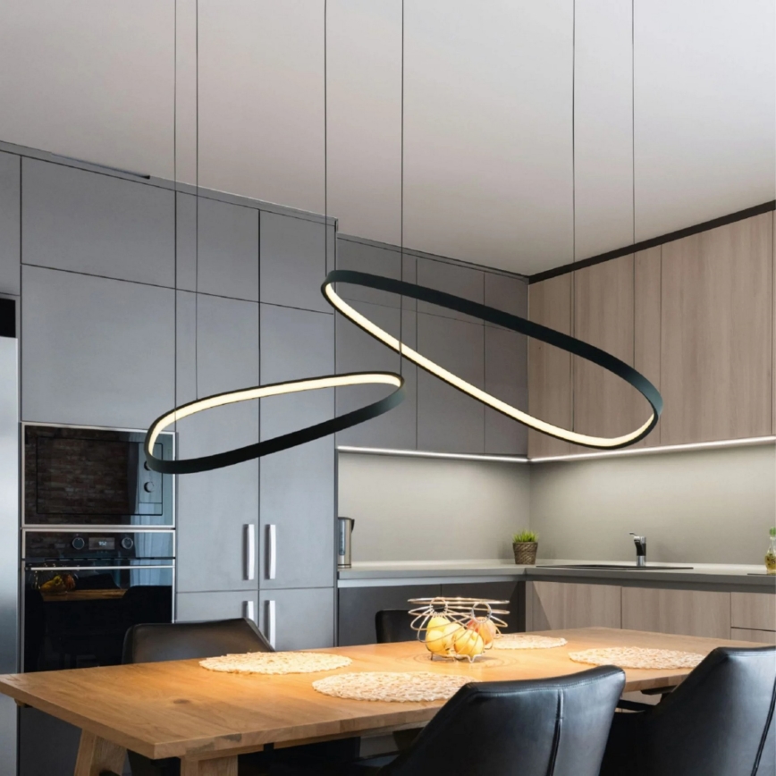 LED cable-suspended pendant MICHELLE LED/48W/230V 4000K black