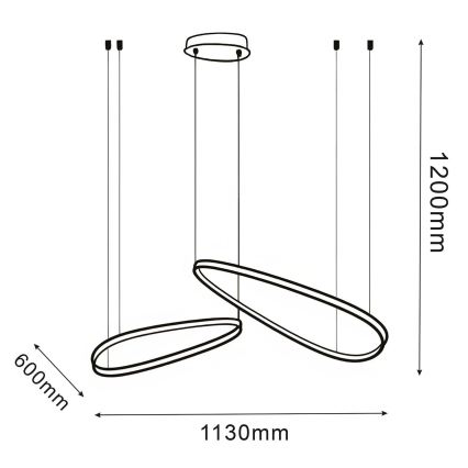 LED cable-suspended pendant MICHELLE LED/48W/230V 4000K black