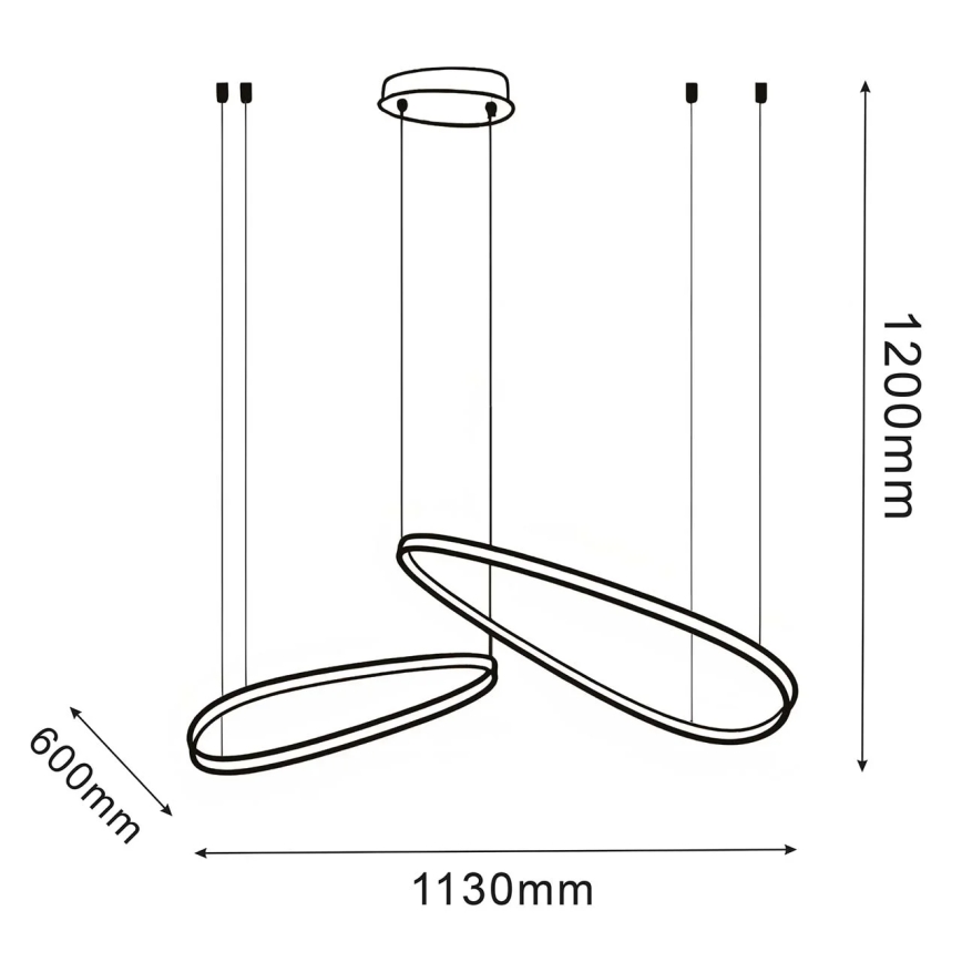 LED cable-suspended pendant MICHELLE LED/48W/230V 4000K black