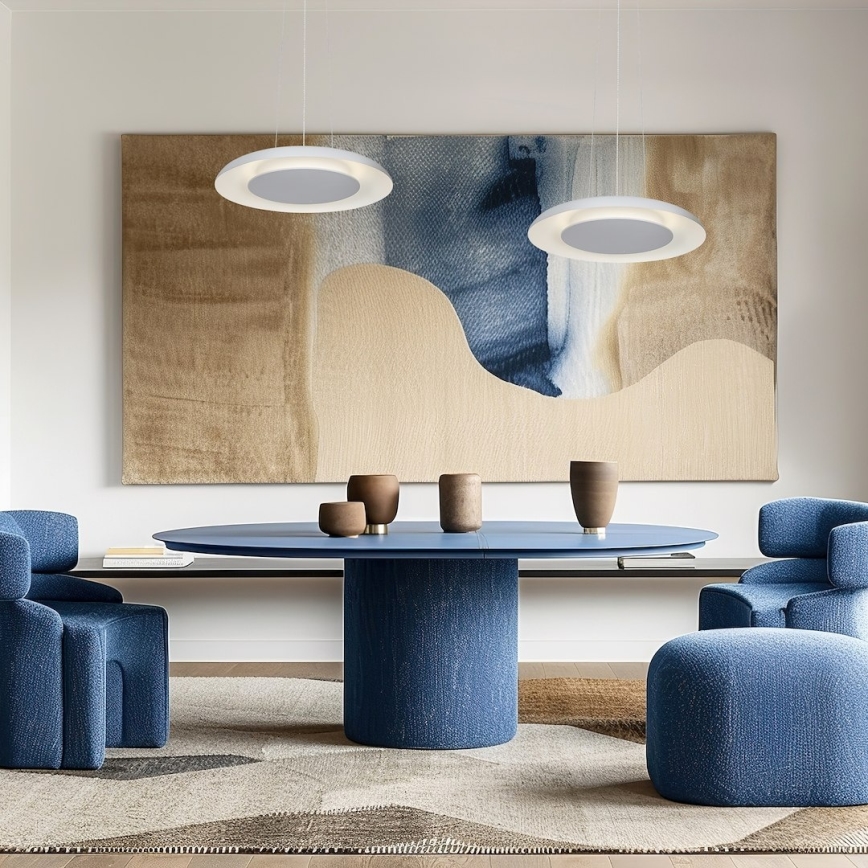 LED Cable-Suspended Pendant PIATTINO LED/30W/230V 2700/3200/4000K Ø 40 cm White