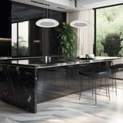 LED Cable-Suspended Pendant PIATTINO LED/30W/230V 2700/3200/4000K Ø 40 cm White