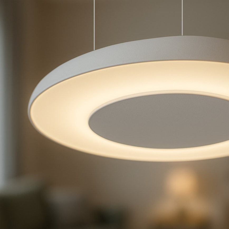 LED Cable-Suspended Pendant PIATTINO LED/30W/230V 2700/3200/4000K Ø 40 cm White