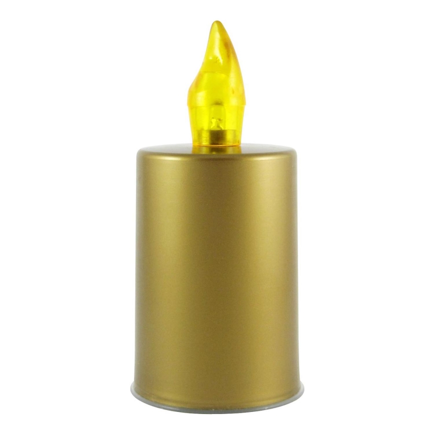 LED Candle LED/2xAA warm white 10,8 cm gold