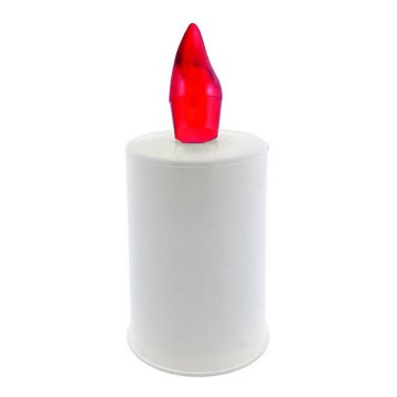 LED Candle LED/2xAA warm white 10,8 cm white/red
