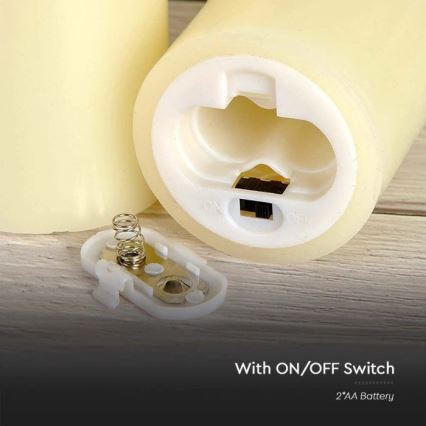 LED Candle LED/2xAA warm white 12,5 cm