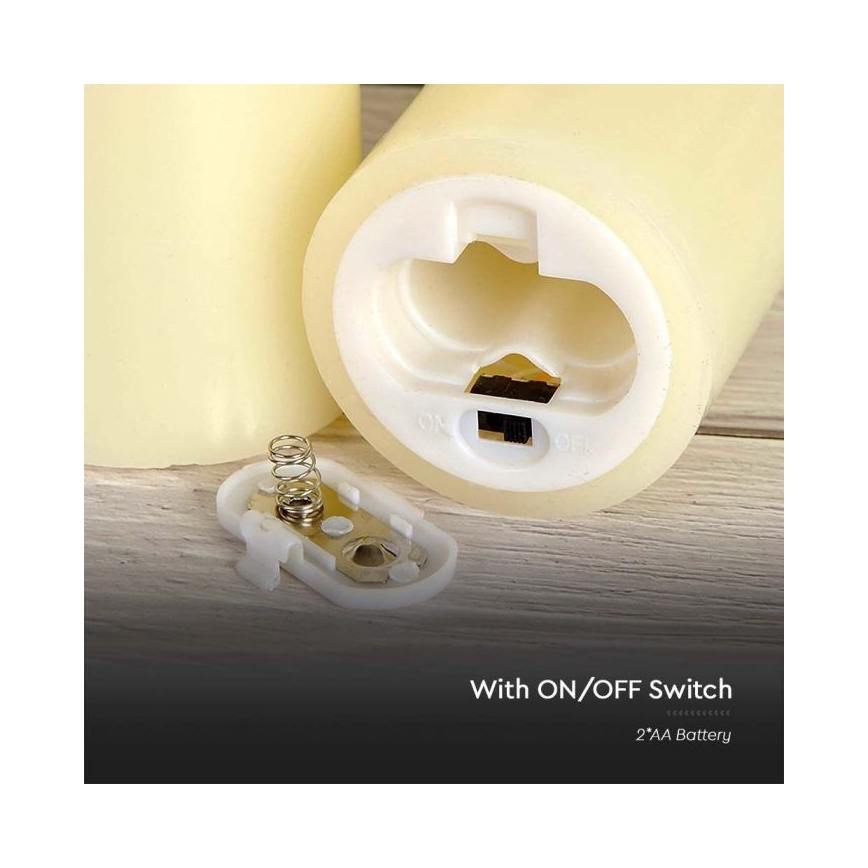 LED Candle LED/2xAA warm white 17,5 cm