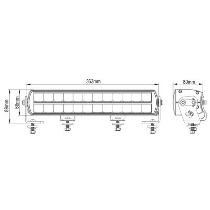 LED Car light ramp BLACK OFF ROAD LED/120W/9-36V IP69 6000K