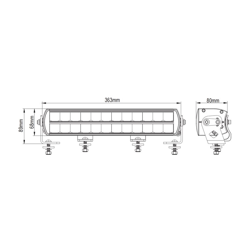 LED Car light ramp BLACK OFF ROAD LED/120W/9-36V IP69 6000K