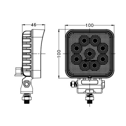 LED Car spotlight BLACK LED/36W/10-30V IP69 5700K angular