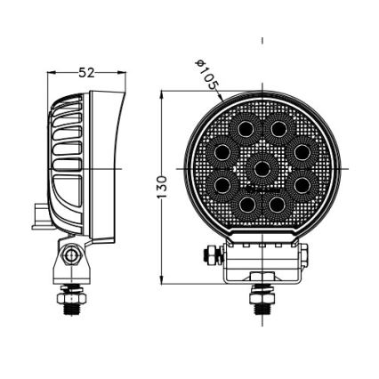 LED Car spotlight BLACK LED/36W/10-30V IP69 5700K round