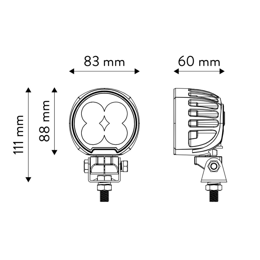 LED Car spotlight BLACK LED/40W/10-30V IP69 5700K round