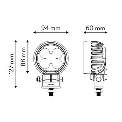 LED Car spotlight BLACK LED/50W/10-30V IP69 5700K round