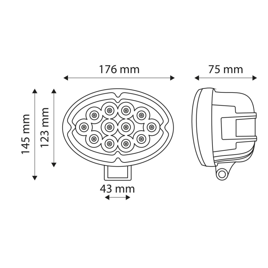 LED Car spotlight CREE LED/36W/10-30V IP67 6000K
