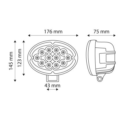 LED Car spotlight CREE LED/36W/10-30V IP67 6000K