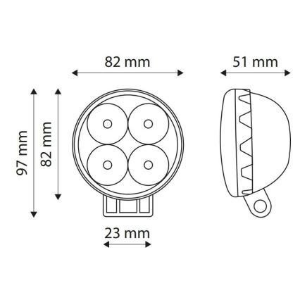 LED Car spotlight EPISTAR LED/12W/10-30V IP67 6000K