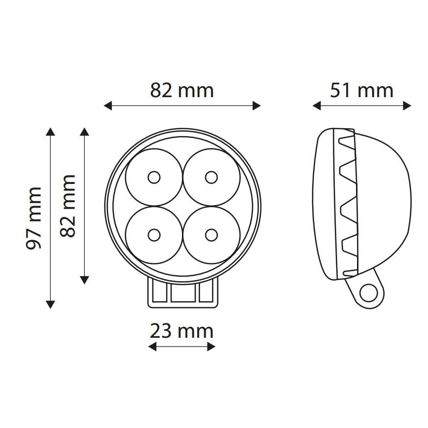 LED Car spotlight EPISTAR LED/12W/10-30V IP67 6000K